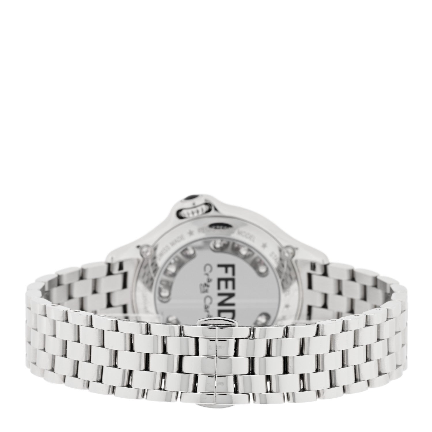 Fendi Stainless Steel Diamond Topaz 38mm Crazy Carats Rotating Gem Quartz Watch 5 of 7