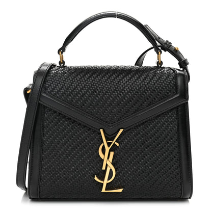 Saint Laurent Calfksin Woven Mini Classic Monogram Cassandra Top Handle Black 1 of 9