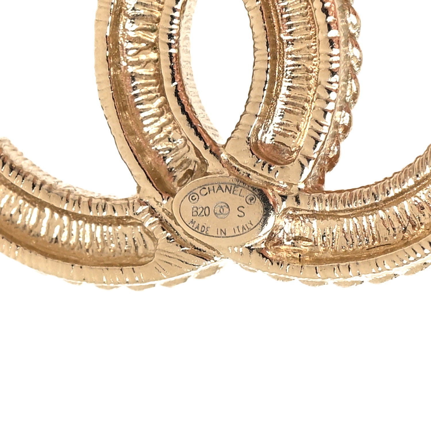 Chanel Pearl Crystal CC Stud Earrings Gold 4 of 5