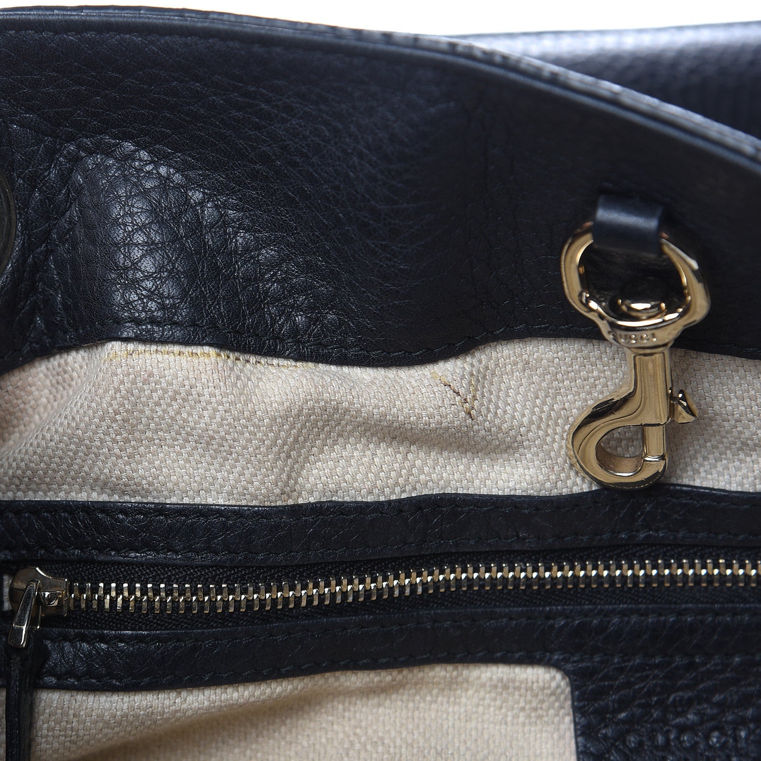 Gucci Pebbled Calfskin Medium Soho Chain Shoulder Bag Black 15 of 18