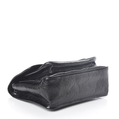 Saint Laurent Crinkled Calfskin Matelasse Monogram Medium Niki Chain Satchel Black 4 of 10