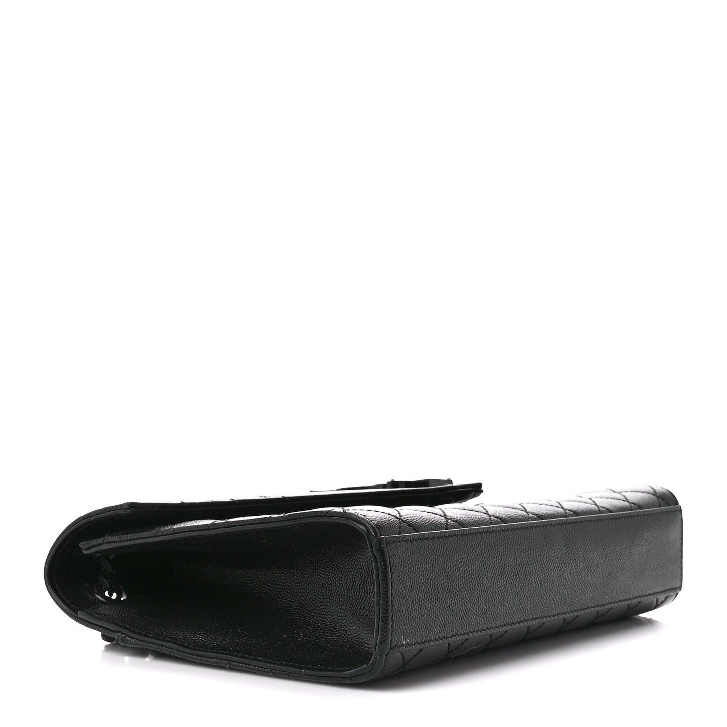 Grain De Poudre Textured Mixed Matelasse Triquilt Medium Monogram Monochrome Satchel Black