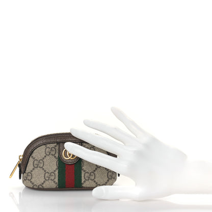 Gucci GG Supreme Monogram Web Ophidia Dome Key Pouch Beige New Acero 3 of 10