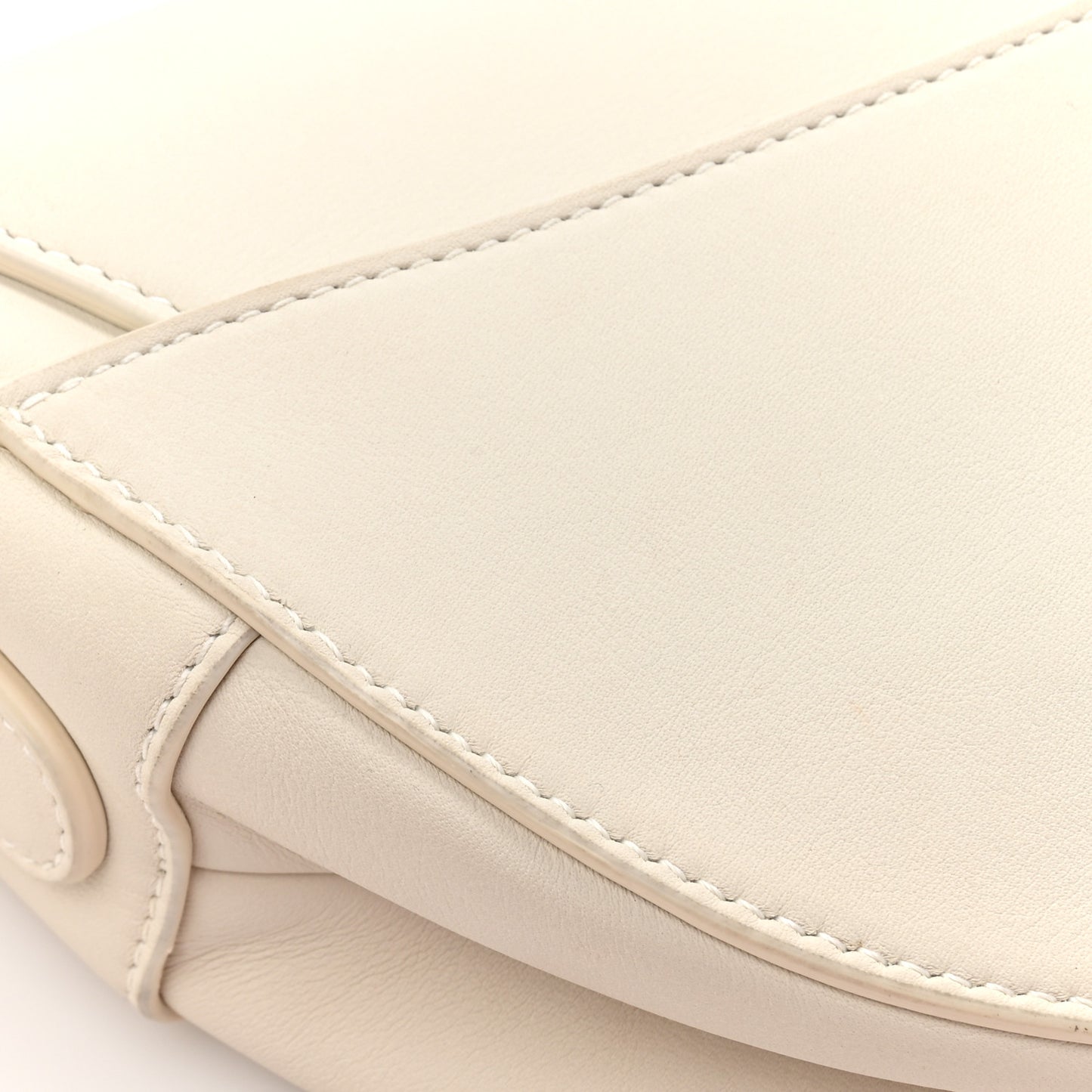 Ultra Matte Calfskin Saddle Bag Off White