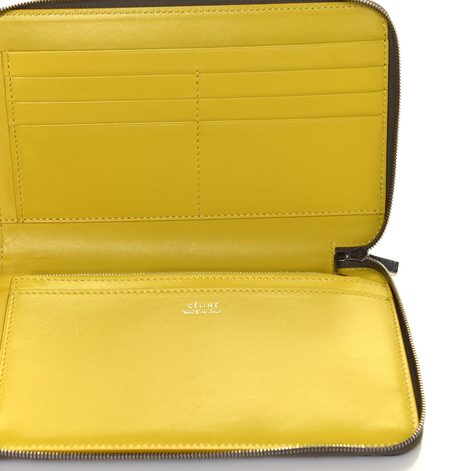 Celine Drummed Calfskin Zip Around Multifunction Wallet Souris 4 of 4