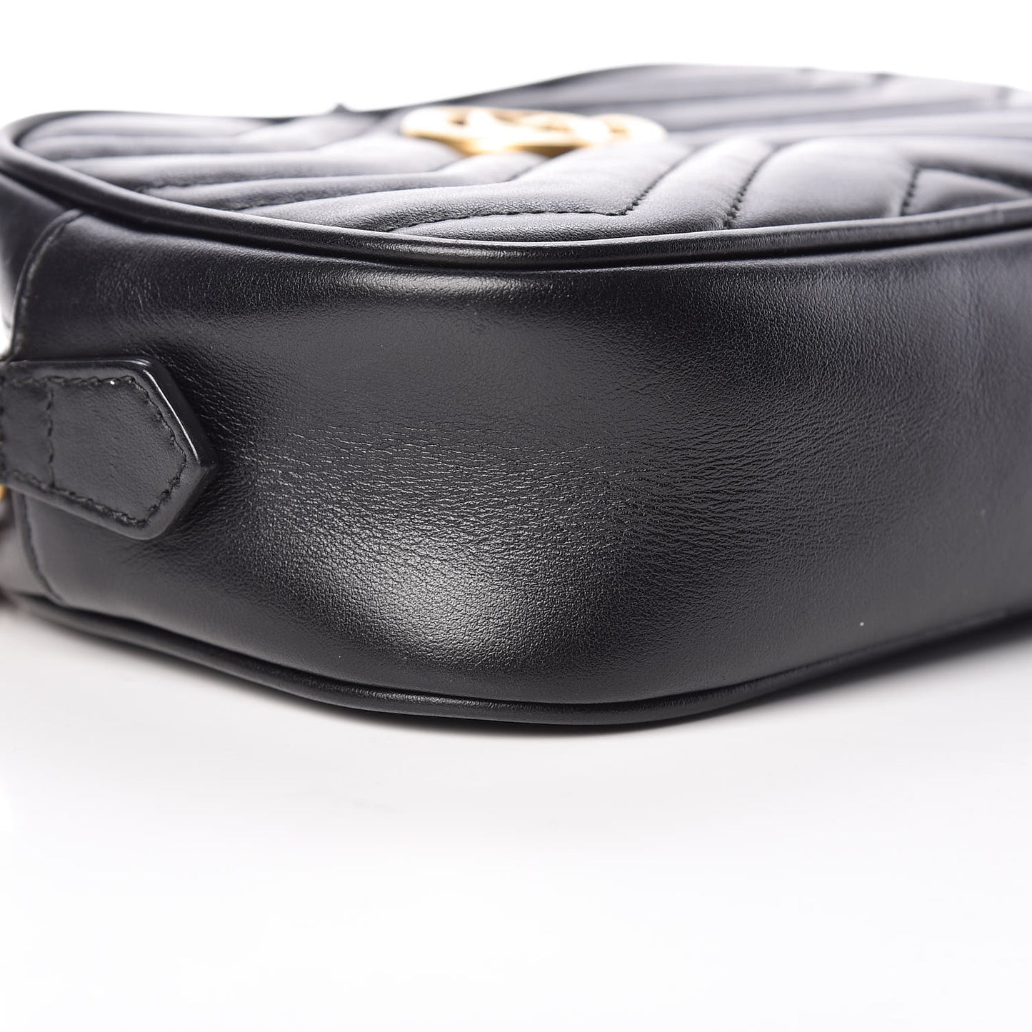 Calfskin Matelasse Mini GG Marmont Chain Shoulder Bag Black