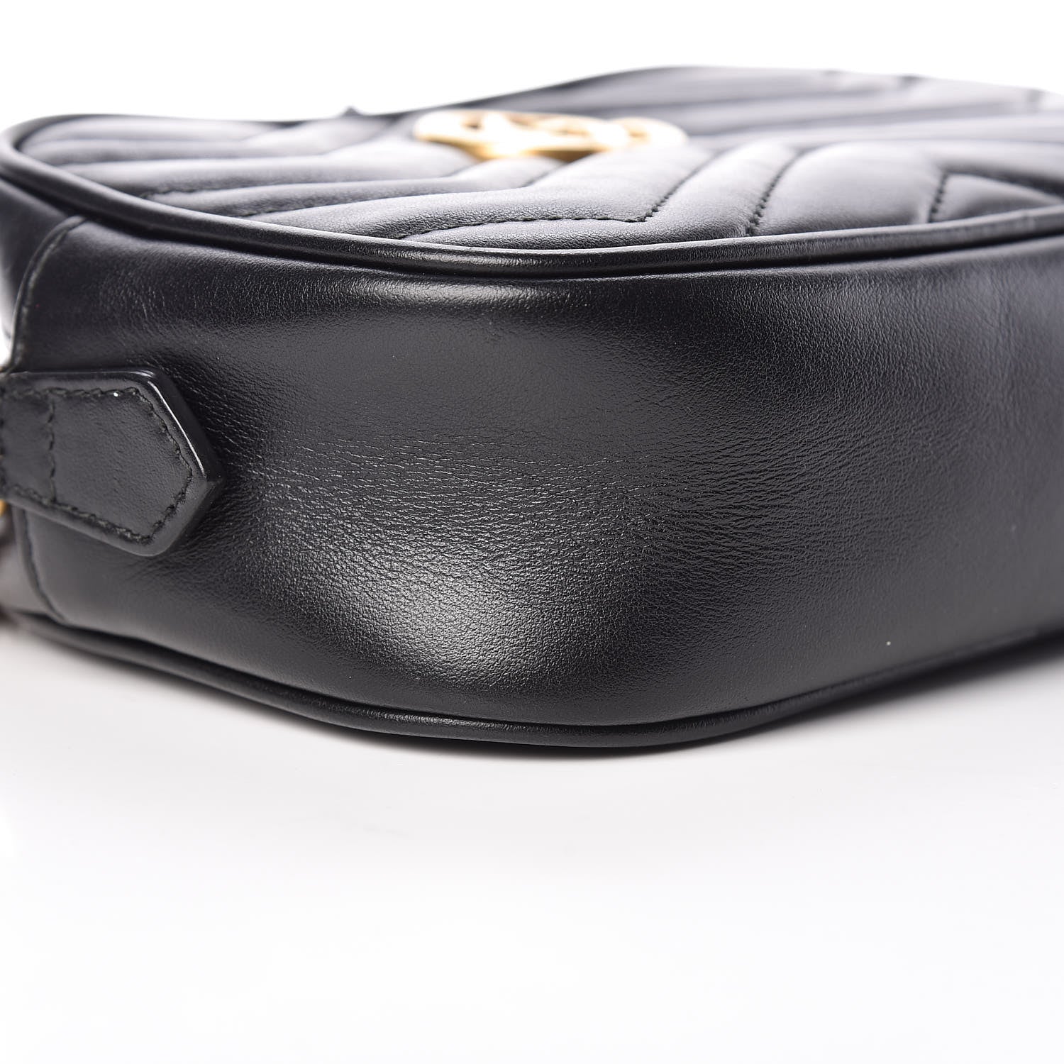 Gucci Calfskin Matelasse Mini GG Marmont Chain Shoulder Bag Black 8 of 10