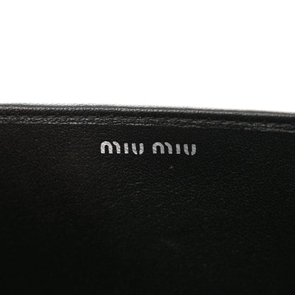 Miu Miu Nappa Matelasse Crystal Chain Wallet On Chain Black 6 of 12