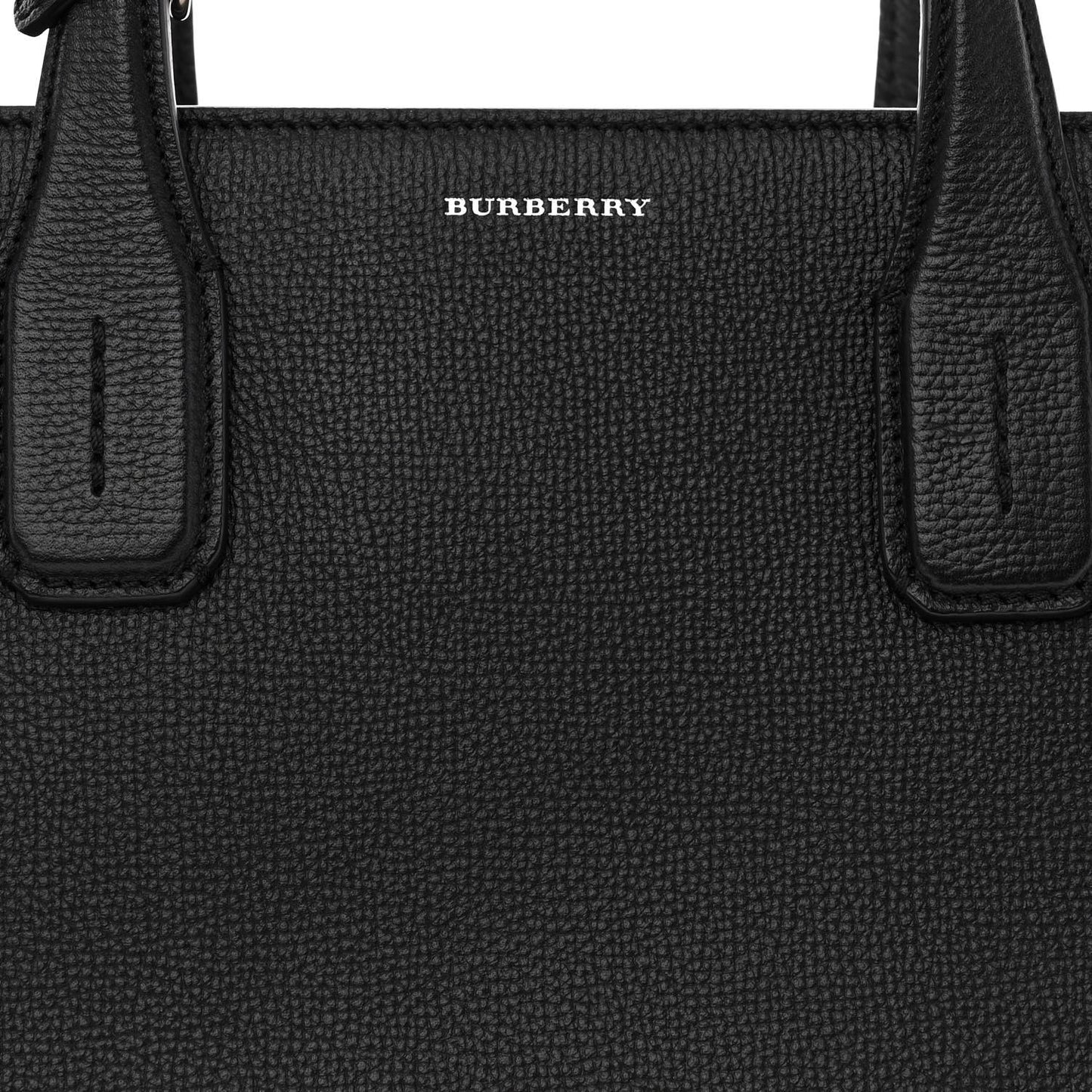 Grainy Calfskin House Check Medium Banner Tote Black