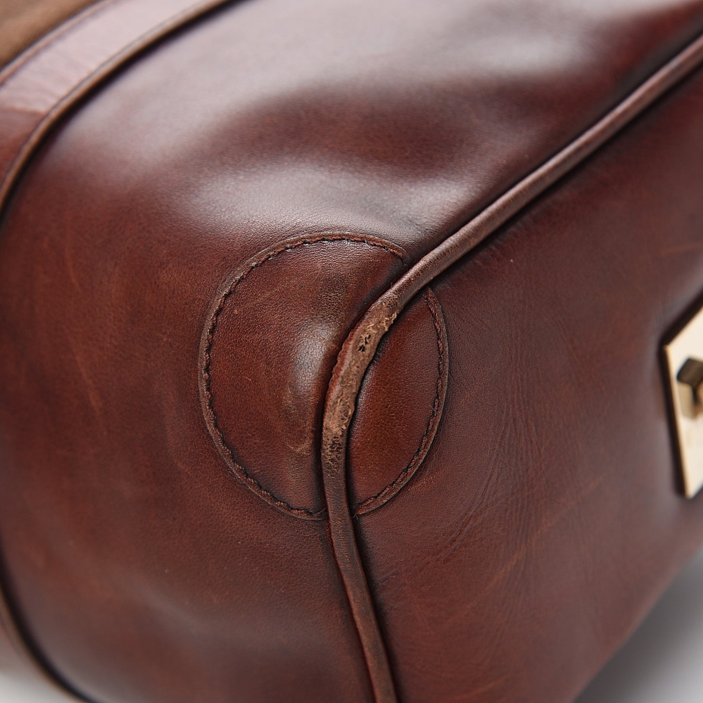 Calfskin Vintage Web Boston Brown