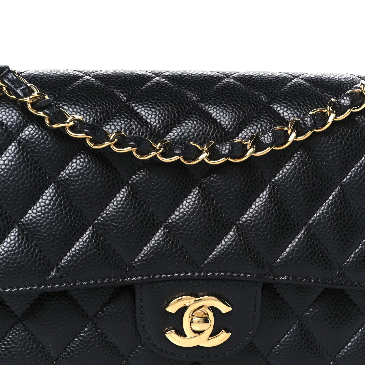 Chanel Caviar Quilted Medium Double Flap Black 9 of 12