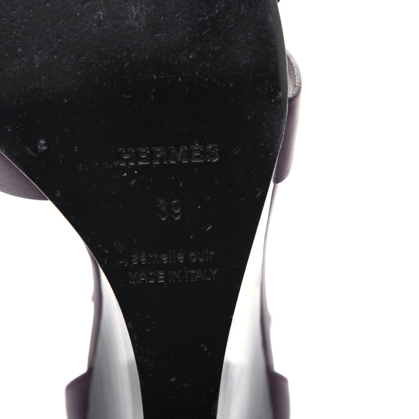 Calfskin Legend Wedge Sandals 39 Cassis
