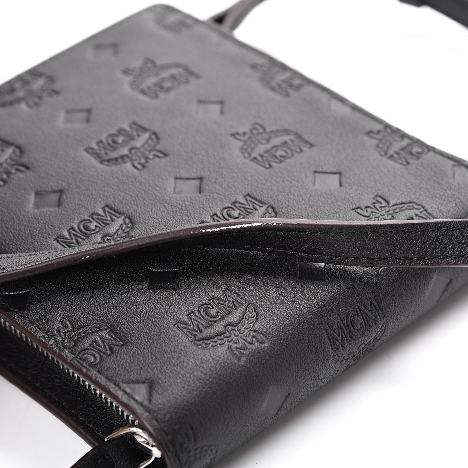 MCM Calfskin Ottomar Monogram Multi-Function Lanyard Black 11 of 12