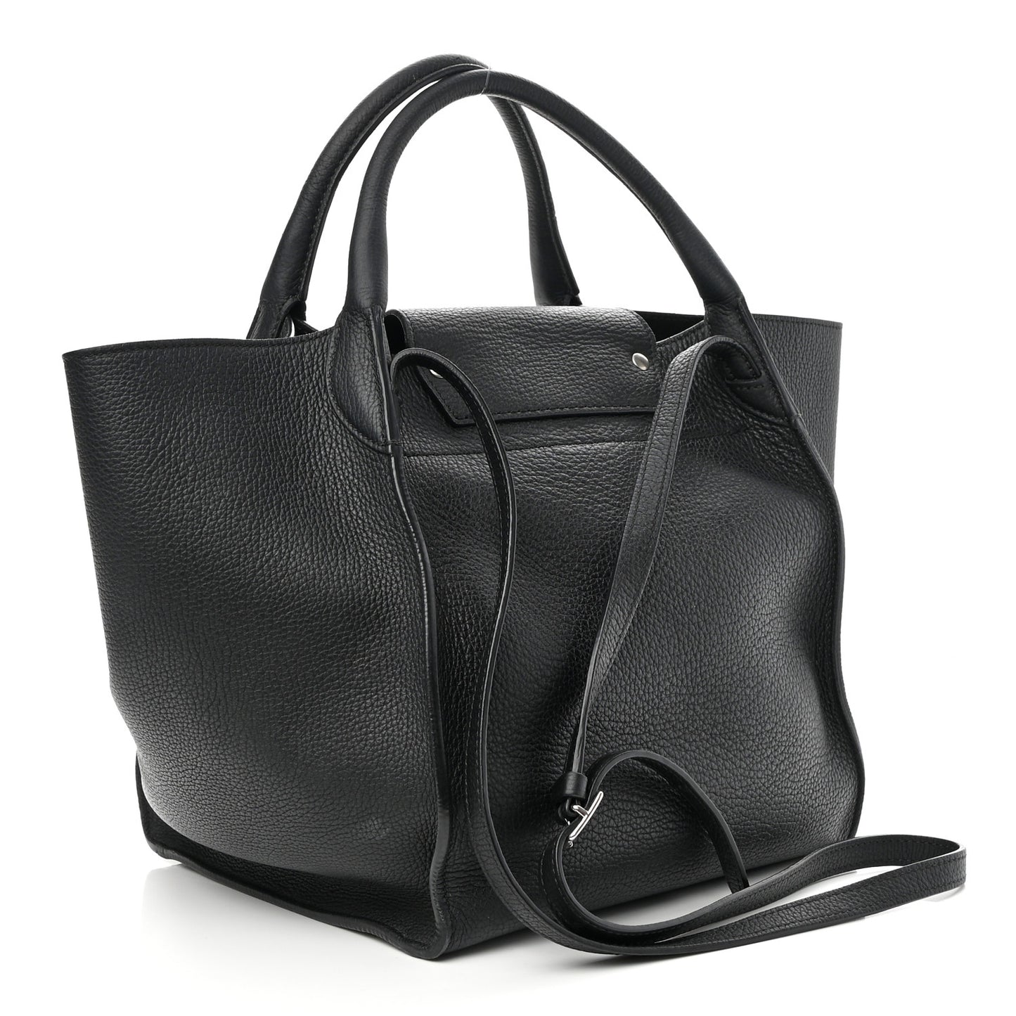 Supple Grained Calfskin Small Big Bag Black