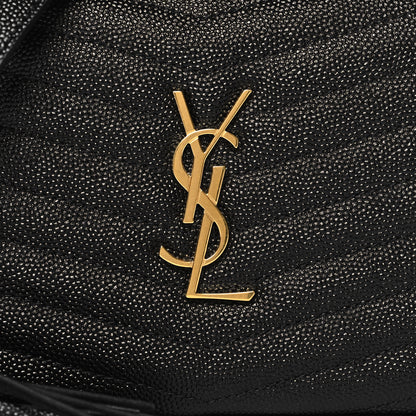 Saint Laurent Grain De Poudre Matelasse Monogram Mini Lou Camera Bag Black 8 of 10