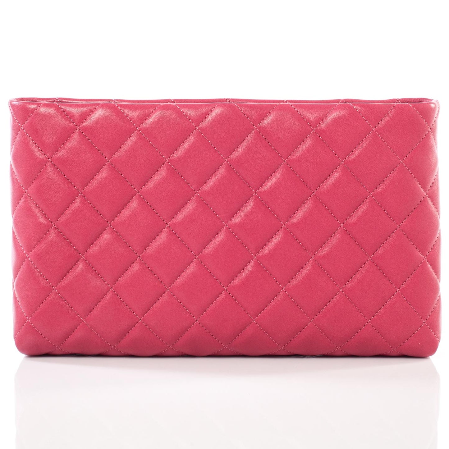 Lambskin Quilted Clutch Pink