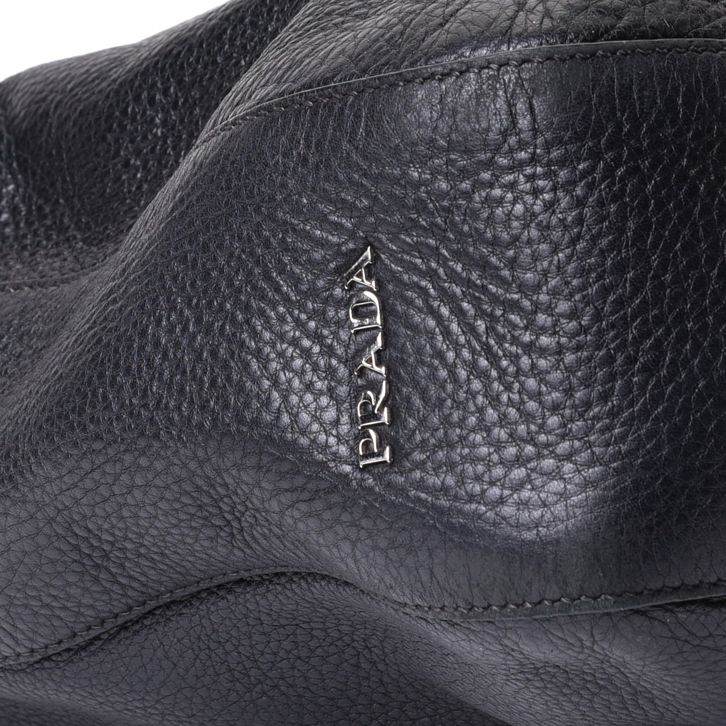 Vitello Daino Medium Pocket Hobo Bag Black
