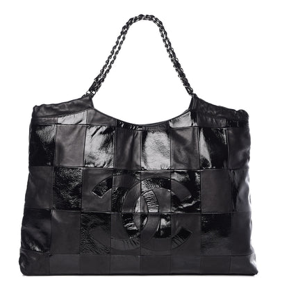 Chanel Patent Patchwork Large Brooklyn Tote Black 1 of 10