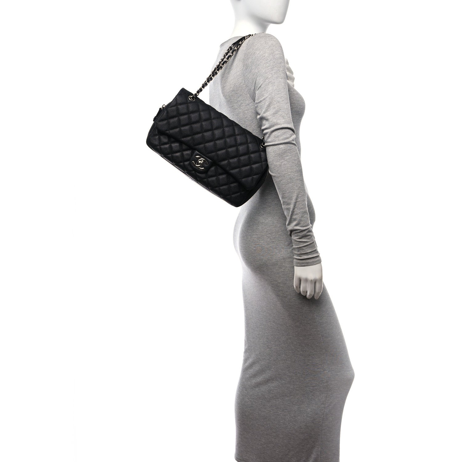 Chanel Caviar Quilted Jumbo Easy Flap Black 2 of 13
