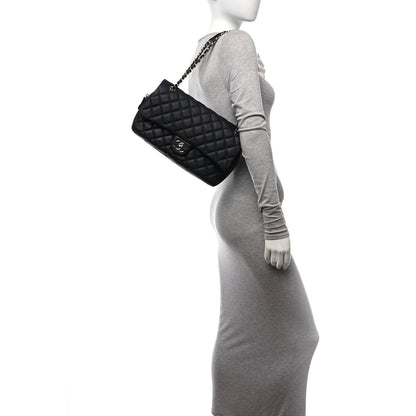 Chanel Caviar Quilted Jumbo Easy Flap Black 2 of 13