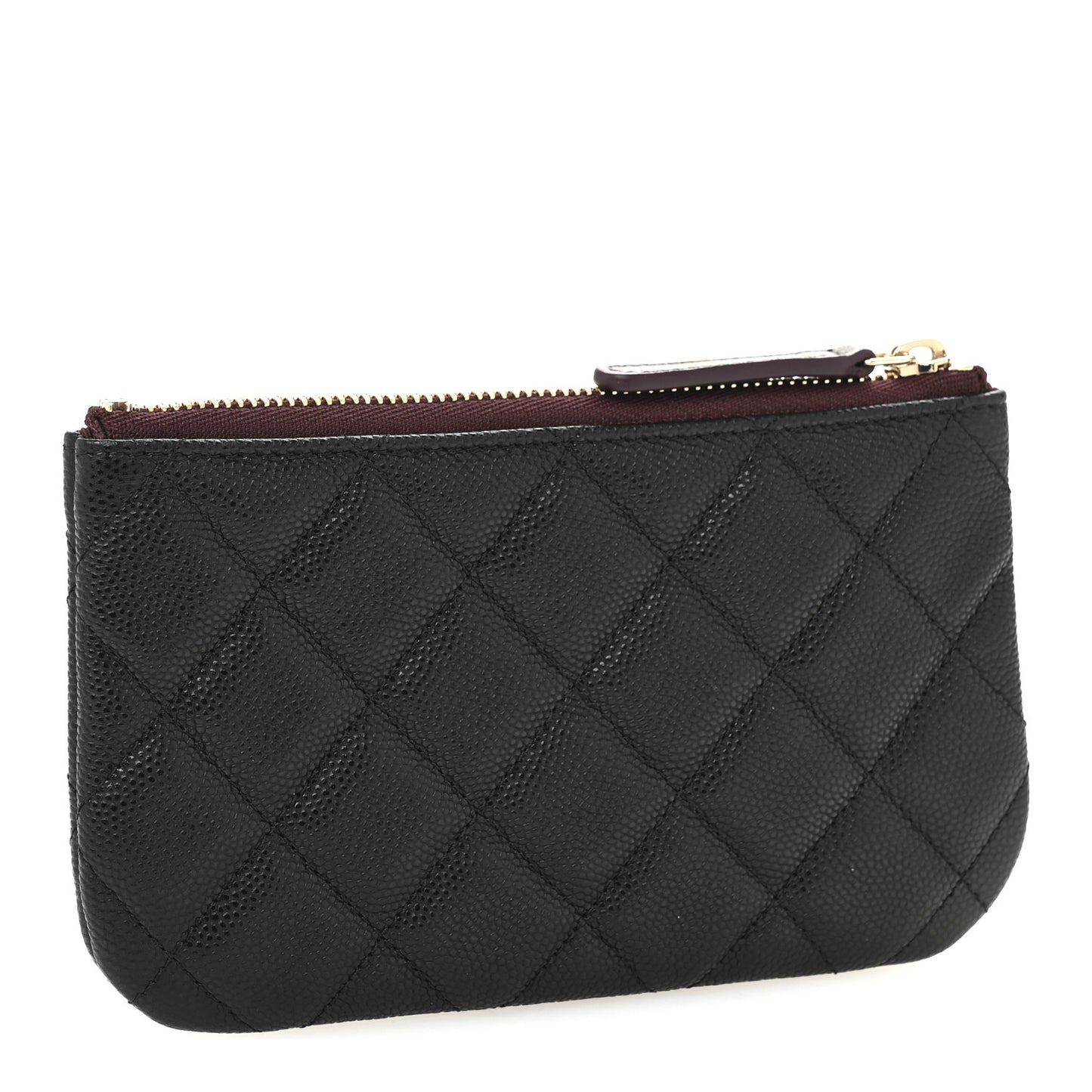 Caviar Quilted Small Cosmetic Case Black