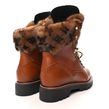 Louis Vuitton Calfskin Mink Territory Ranger Combat Boots 38 Cognac 4 of 8