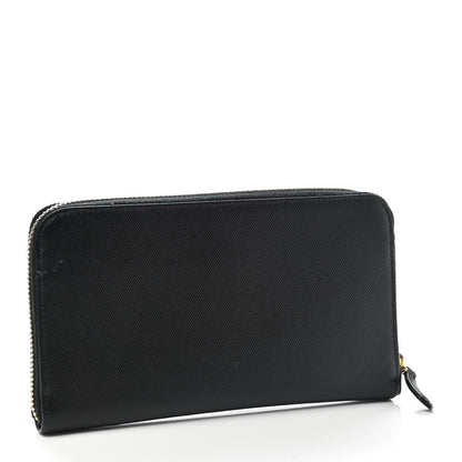 Prada Saffiano Fiocco Bow Zip Around Wallet Black 3 of 8