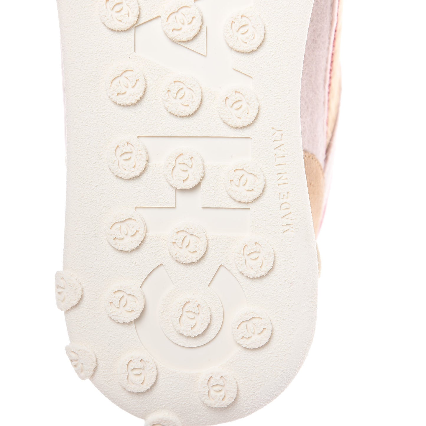 Wool Nylon Lambskin Suede Calfskin Womens Logo Sneakers 38.5 Beige Pink