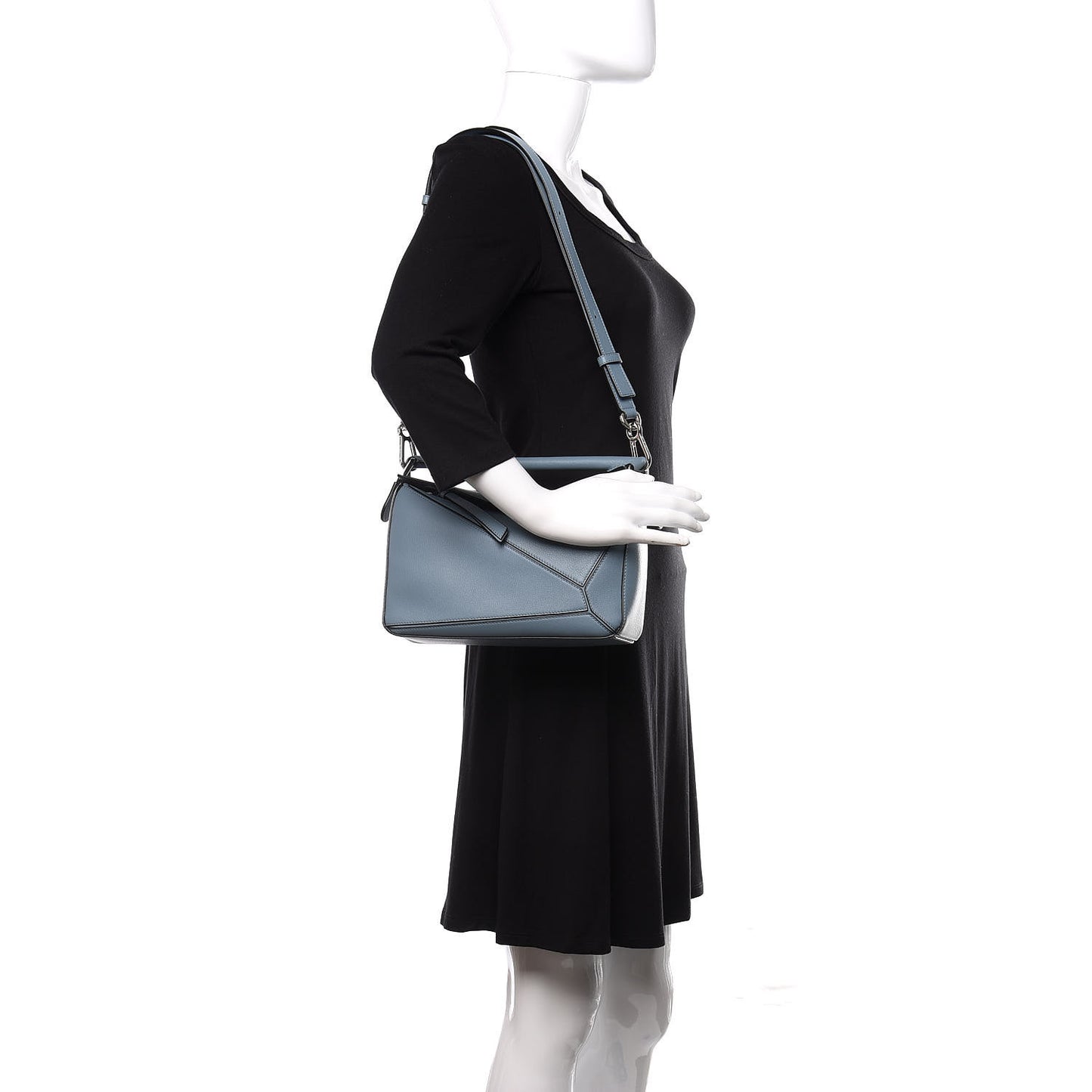 Calfskin Small Puzzle Bag Stone Blue