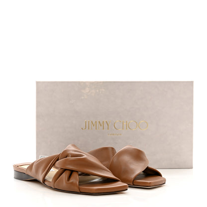 Jimmy Choo Nappa Narisa Flat Sandals 37.5 Cuoio 7 of 7