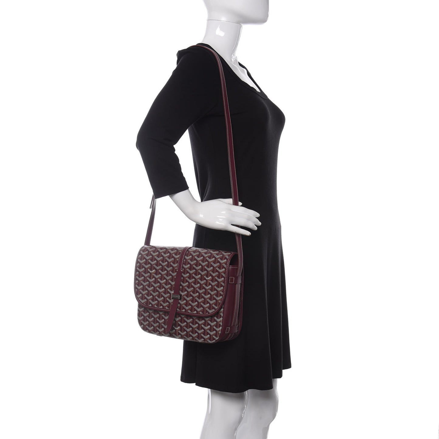 Goyardine Belvedere II MM Messenger Bag Bordeaux