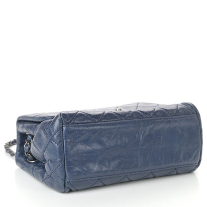 Chanel Glazed Calfskin Quilted Medium Coco Soft Flap Navy 4 of 8