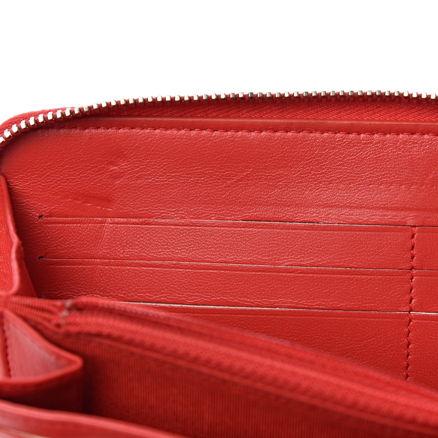 Chanel Lambskin Quilted Large Zip Around Organizer Wallet Red 13 of 14