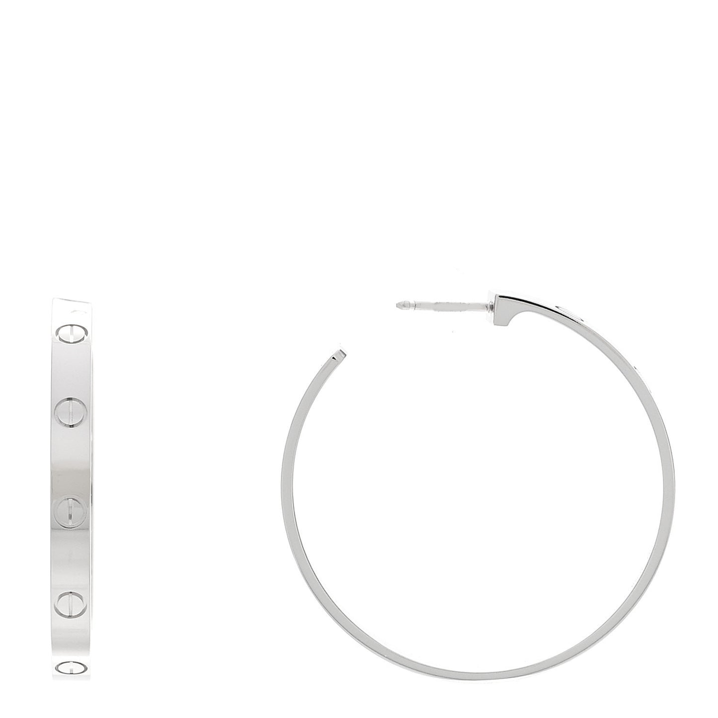 18K White Gold Large LOVE Hoop Earrings