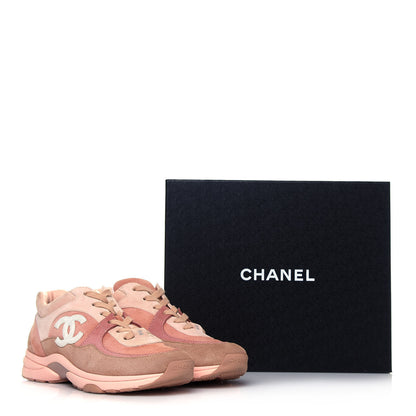 Chanel Nylon Lambskin Suede Calfskin CC Sneakers 39 Pink 8 of 8