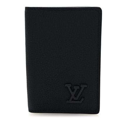 Louis Vuitton Grained Calfskin Aerogram Pocket Organizer Black 1 of 6