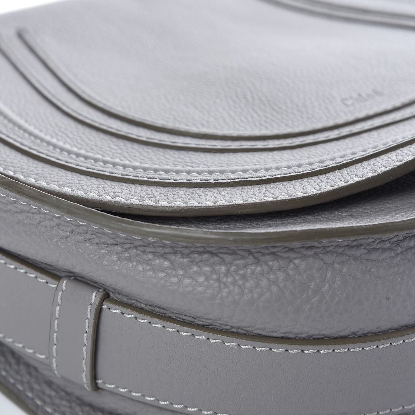 Calfskin Medium Marcie Round Crossbody Bag Cashmere Grey