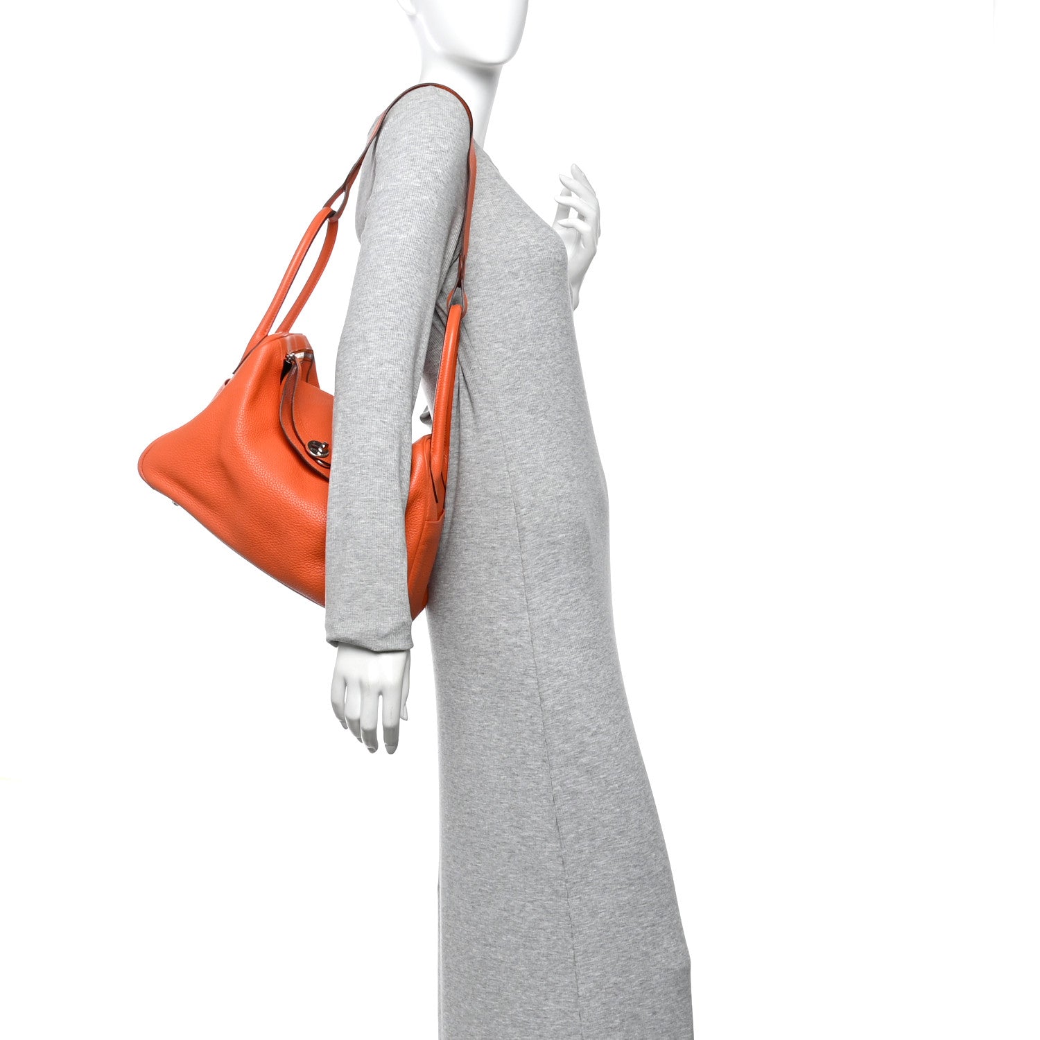 Hermes Taurillon Clemence Lindy 34 Orange 2 of 11