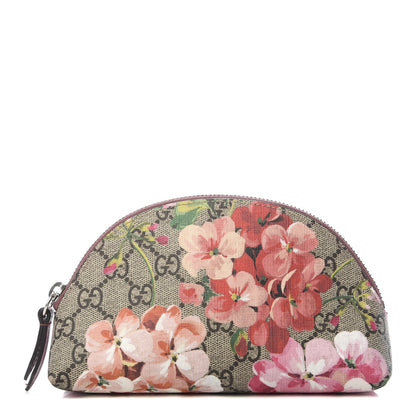 Gucci GG Supreme Monogram Blooms Small Pouch Cosmetic Case Beige Multicolor Dry Rose 1 of 9