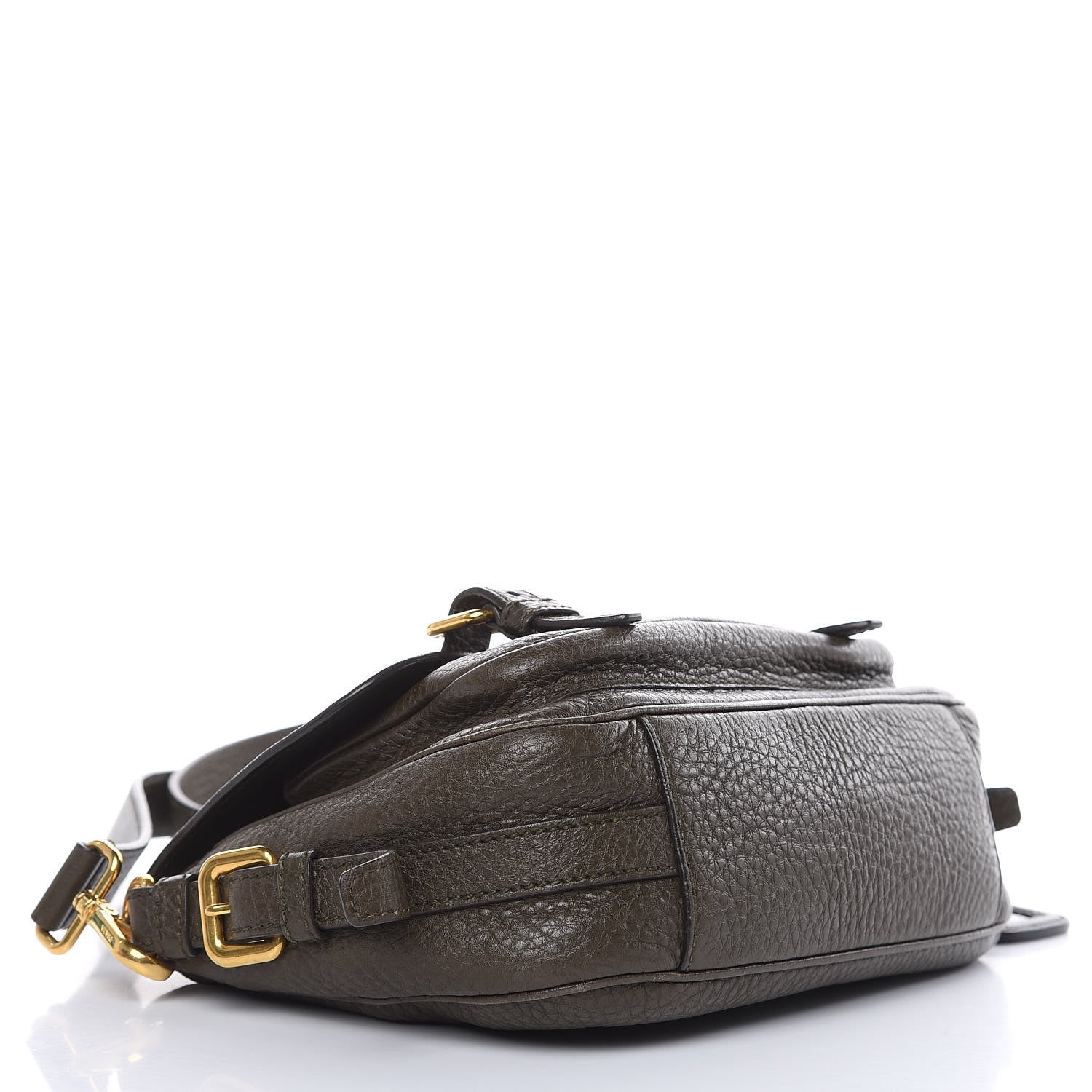 Prada Vitello Daino Messenger Bag Militare 4 of 12