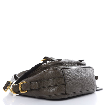 Prada Vitello Daino Messenger Bag Militare 4 of 12