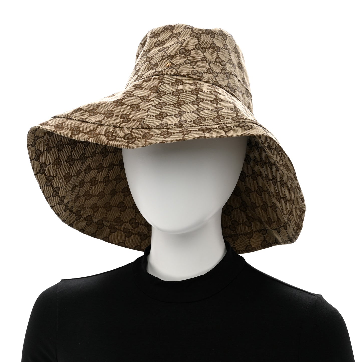 Monogram Wide Brim Hat S Beige