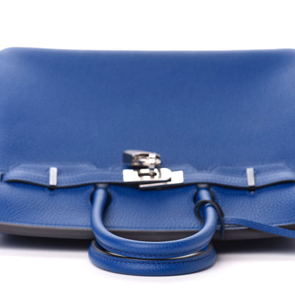 Hermes Togo Verso Birkin 25 Bleu Royal Capucine 12 of 35