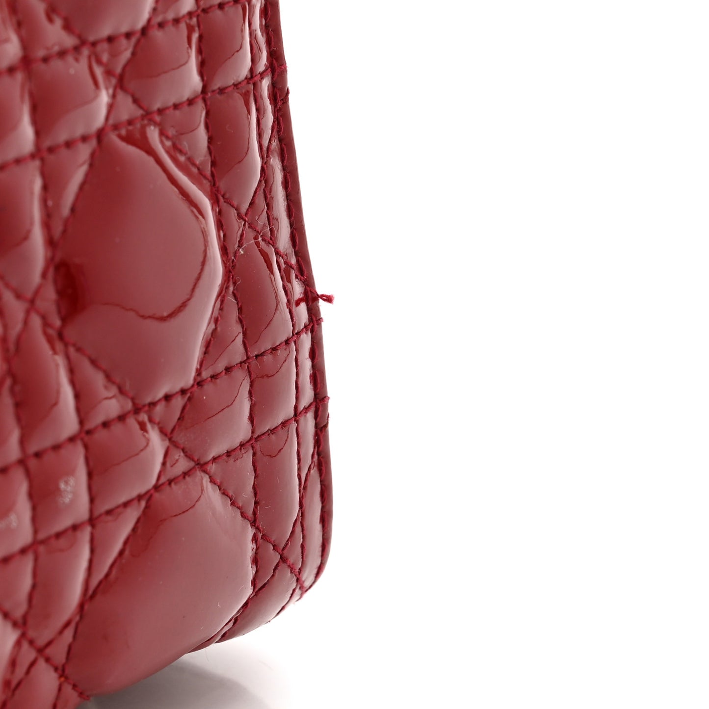 Patent Cannage Medium Lady Dior Red