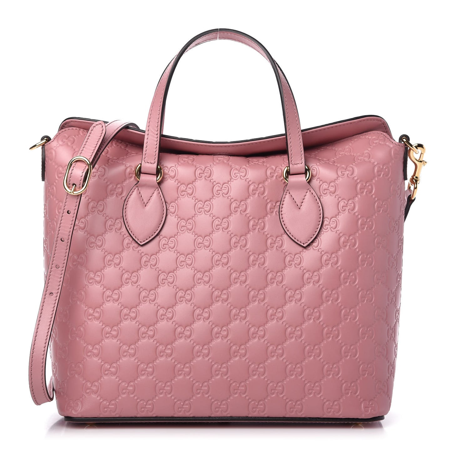 Guccissima Signature Linea A Foldover Tote Rose Baby Candy