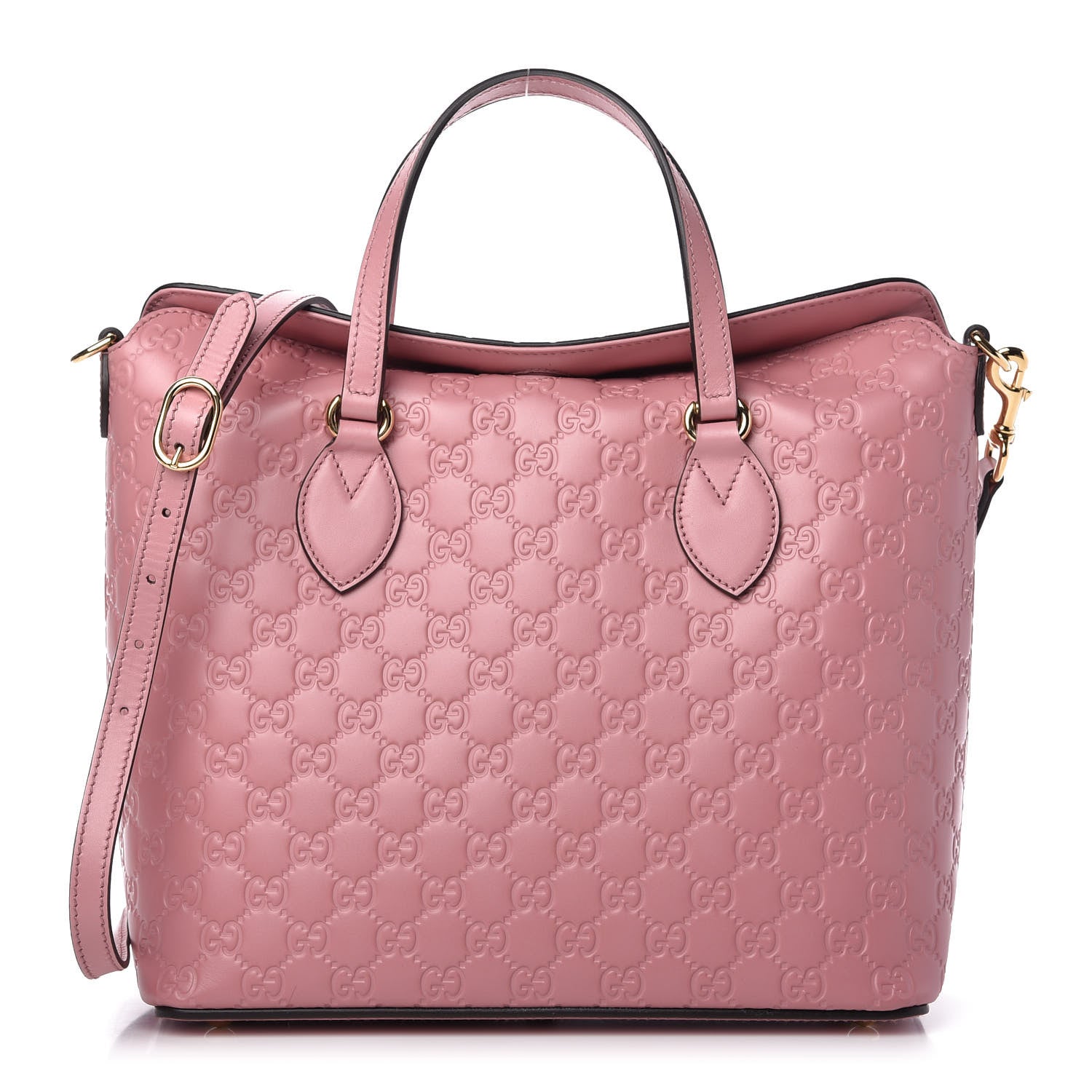 Gucci Guccissima Signature Linea A Foldover Tote Rose Baby Candy 1 of 11