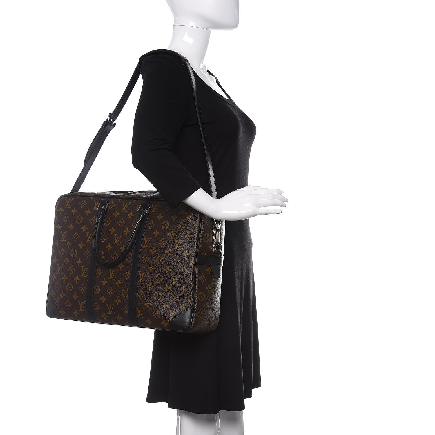 Louis Vuitton Monogram Macassar Porte Documents Voyage Soft Briefcase 2 of 11