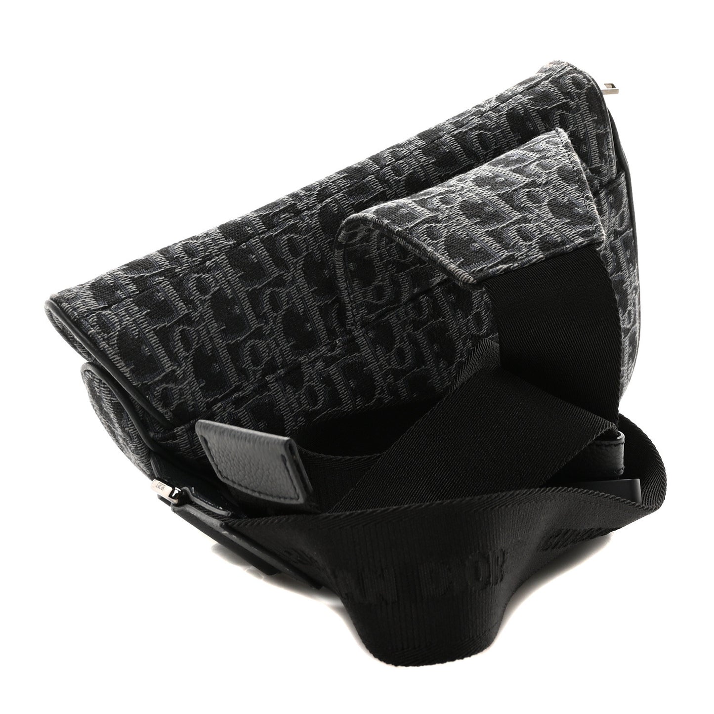 Oblique Mens Saddle Bag Black Blue