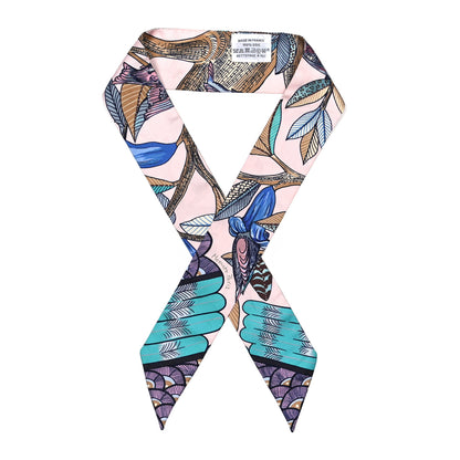 Hermes Silk Tree Of Song Twilly Rose Pale Turquoise 1 of 3