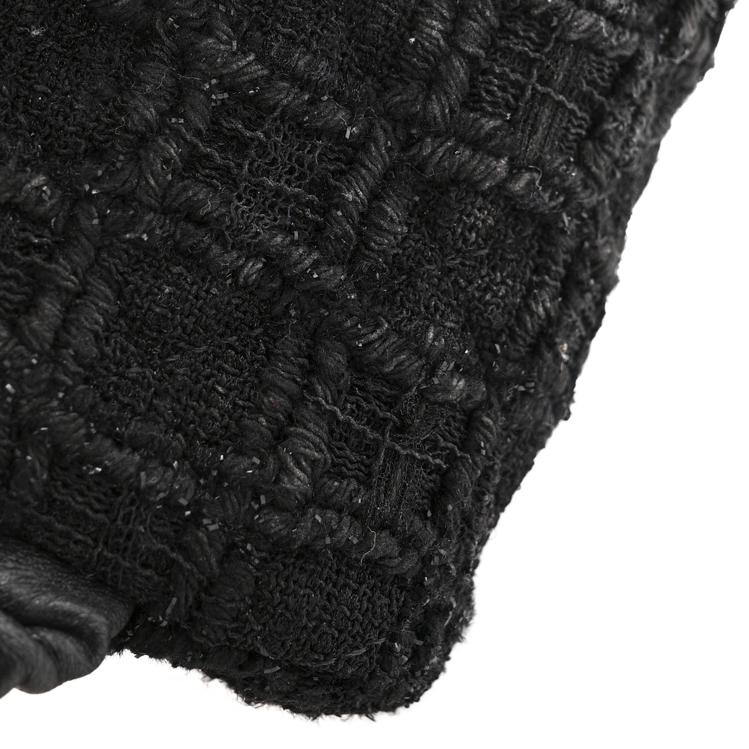 Chanel Tweed Lambskin Quilted Arm Coin Purse Black 8 of 10